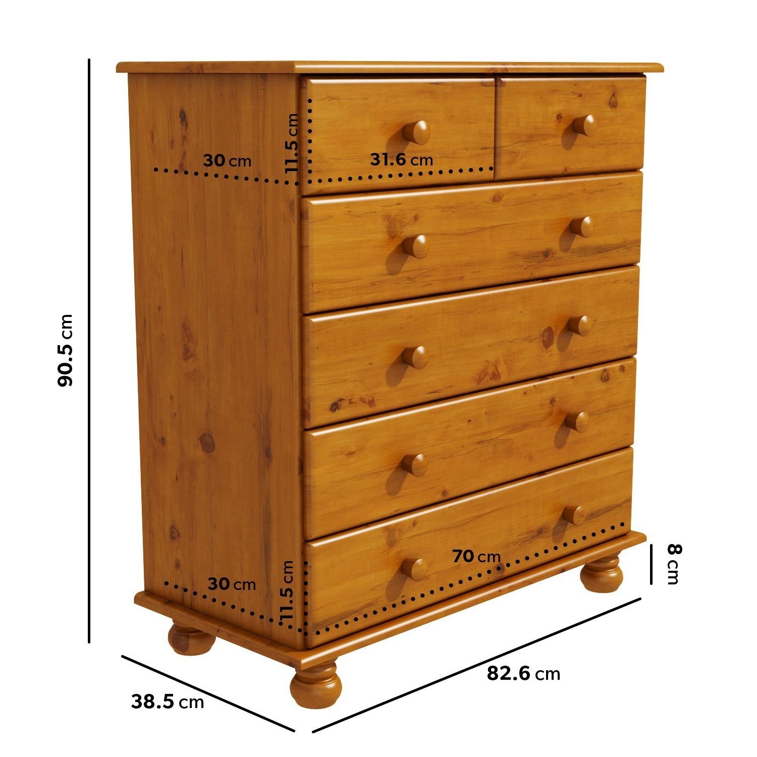 Read more about Pine chest of 6 drawers hamilton